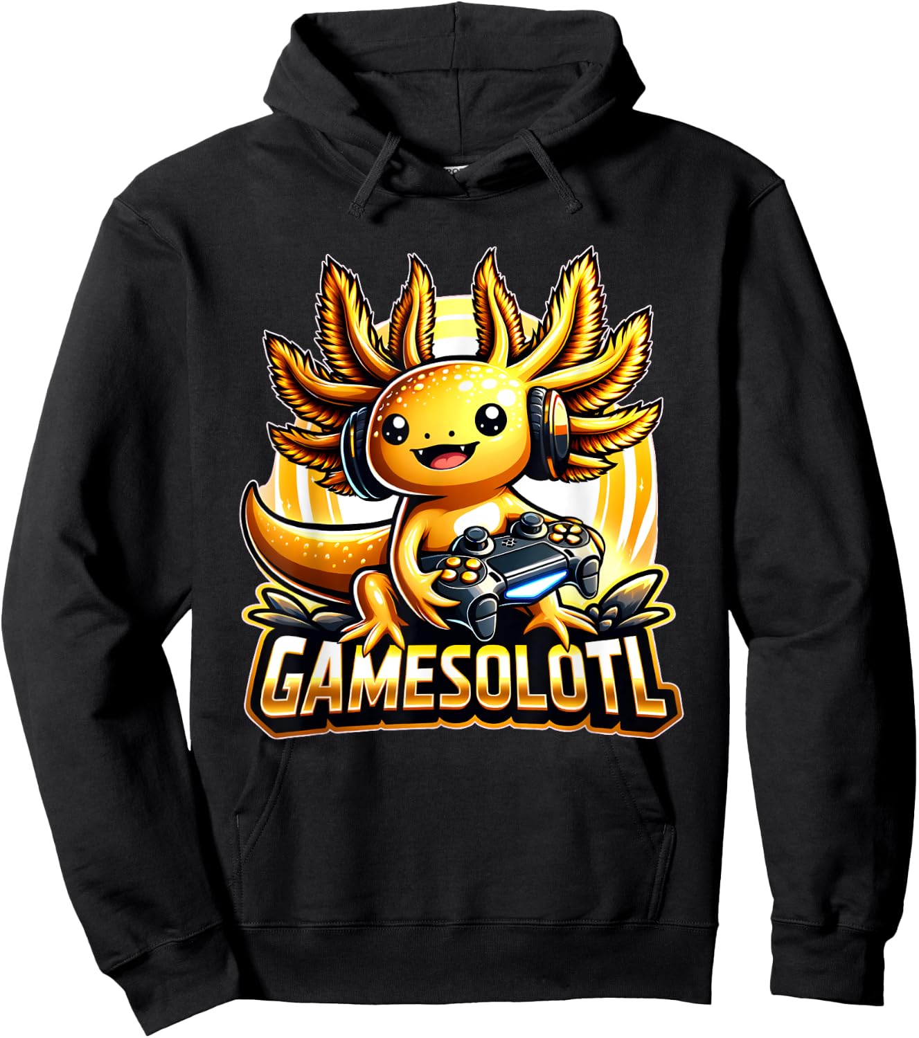 Gamesolotl Axolotl Gamer kawaii Anime kids Hoodie - Hoodie | Black