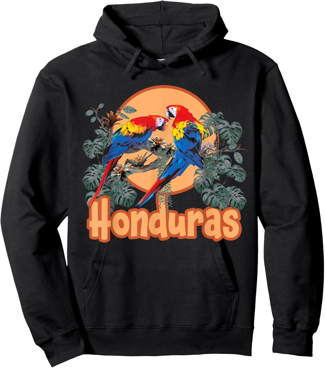 Honduran Scarlet Macaw Men Women Honduras Hoodie - Hoodie | Black