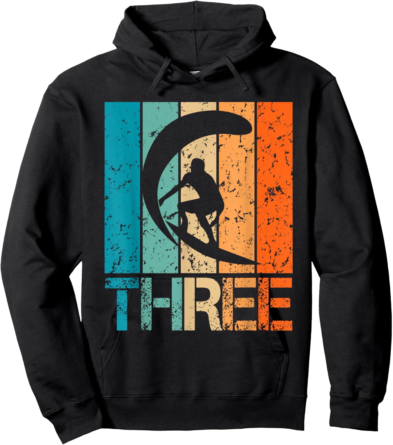 3rd Surfing Birthday 3 Year Old 3yr Boy Girl Birthday Surfer Hoodie - Hoodie | Black