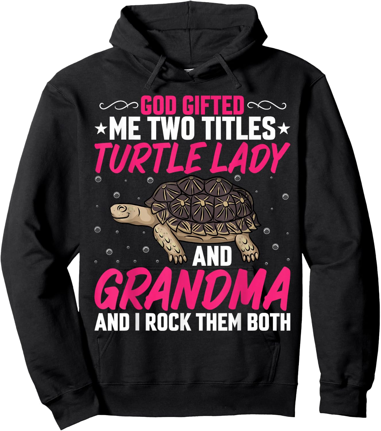 Turtle Lover Grandmom - Turtle Lady and Grandma Sea Tortoise Hoodie - Hoodie | Black