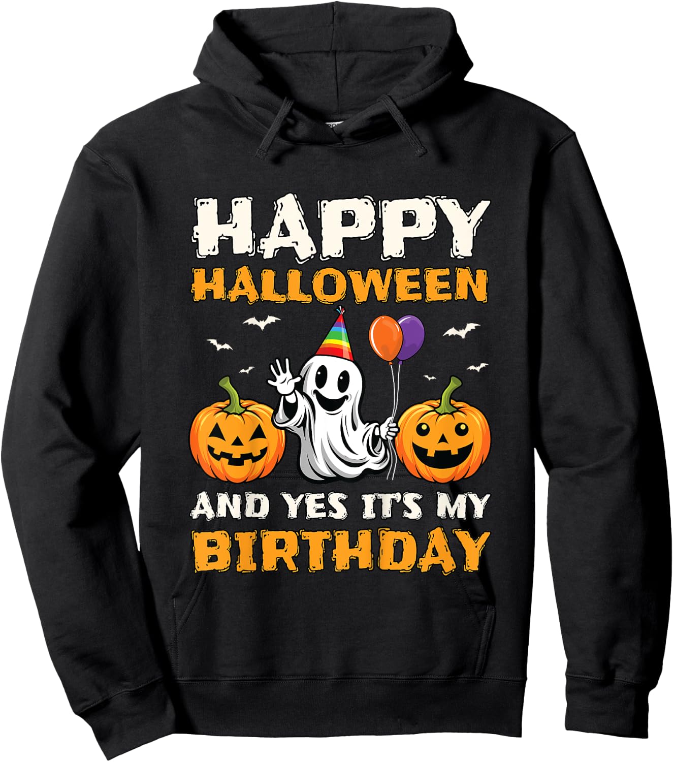 Kids Halloween Birthday Shirt Boys Kids Girls Its My Boo Day Hoodie - Hoodie | Black