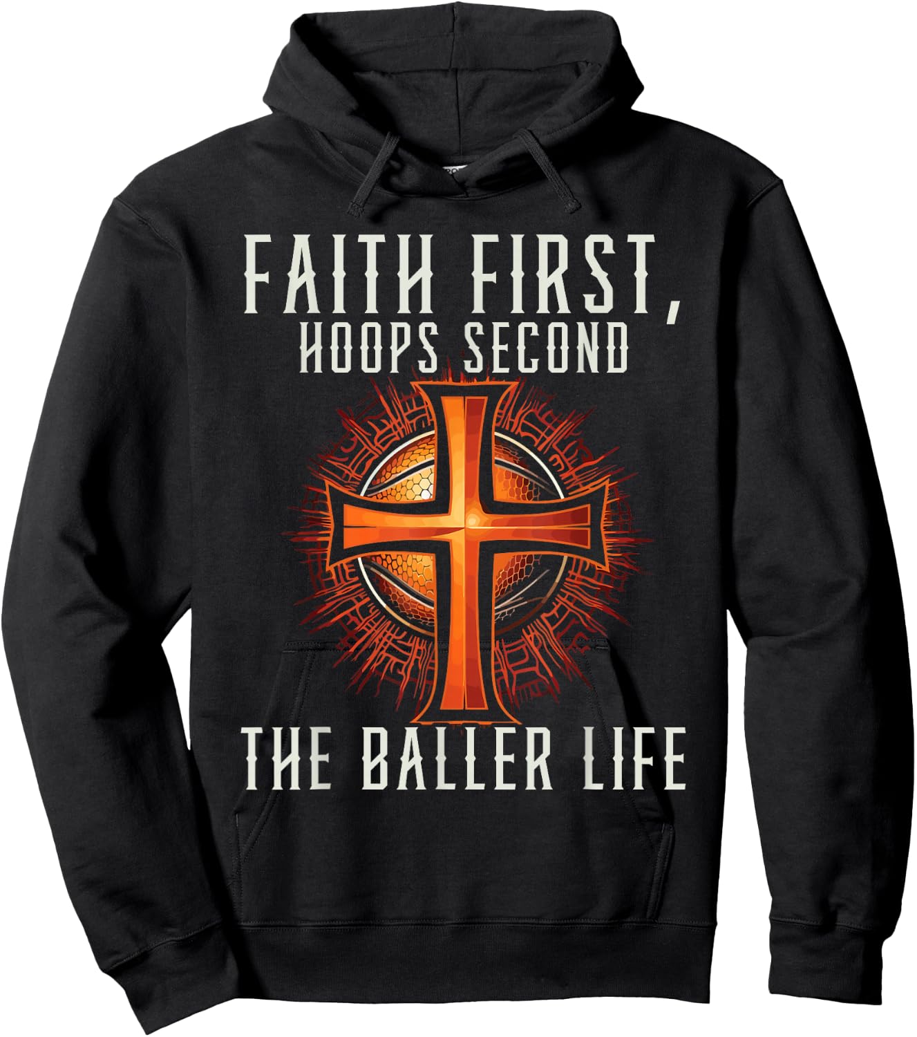 Basketball And Jesus Christ Christian Believer Hooper Hoodie - Hoodie | Black