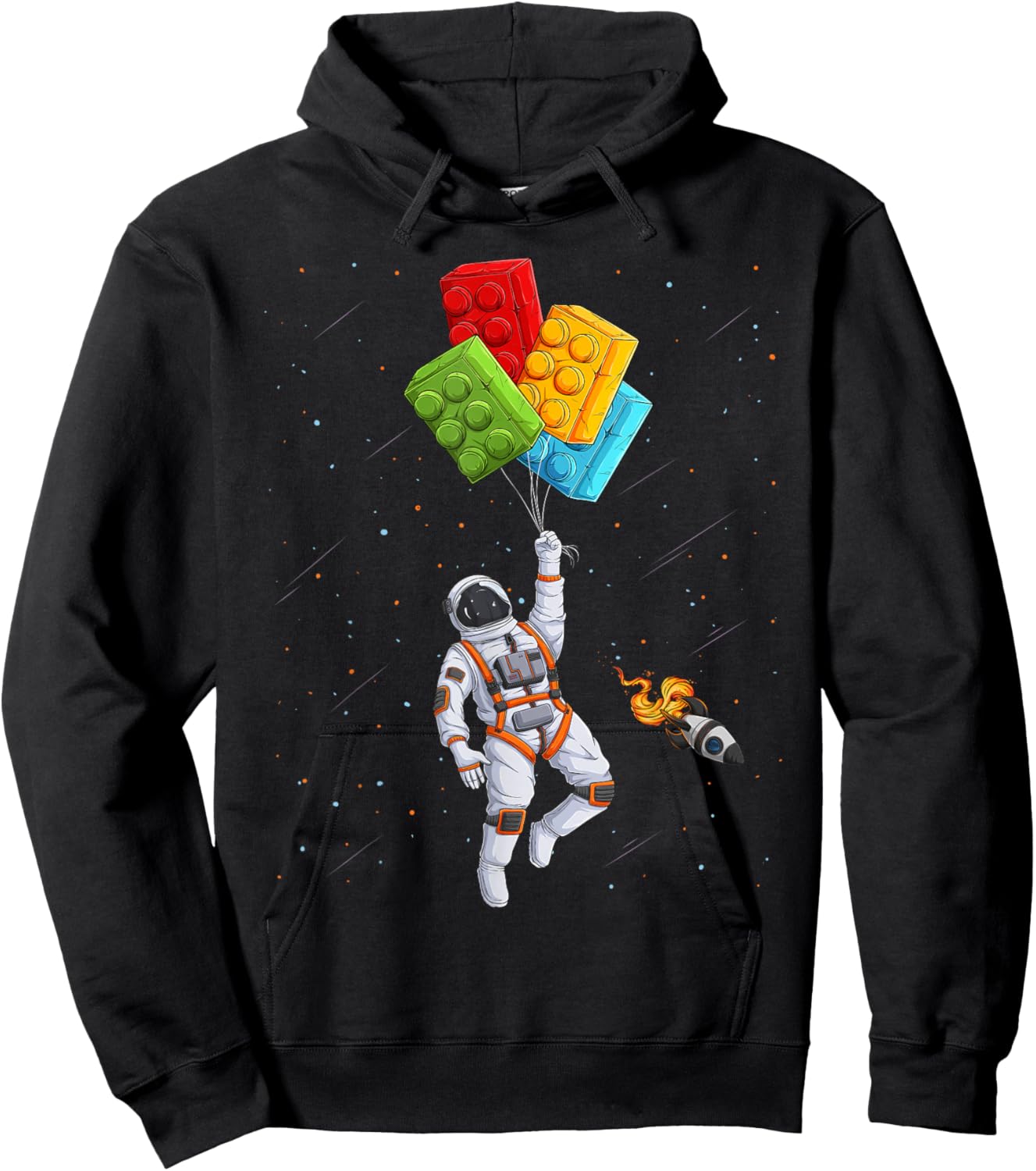 Space Astronaut Master Builder Funny Building Blocks Bricks Hoodie - Hoodie | Black