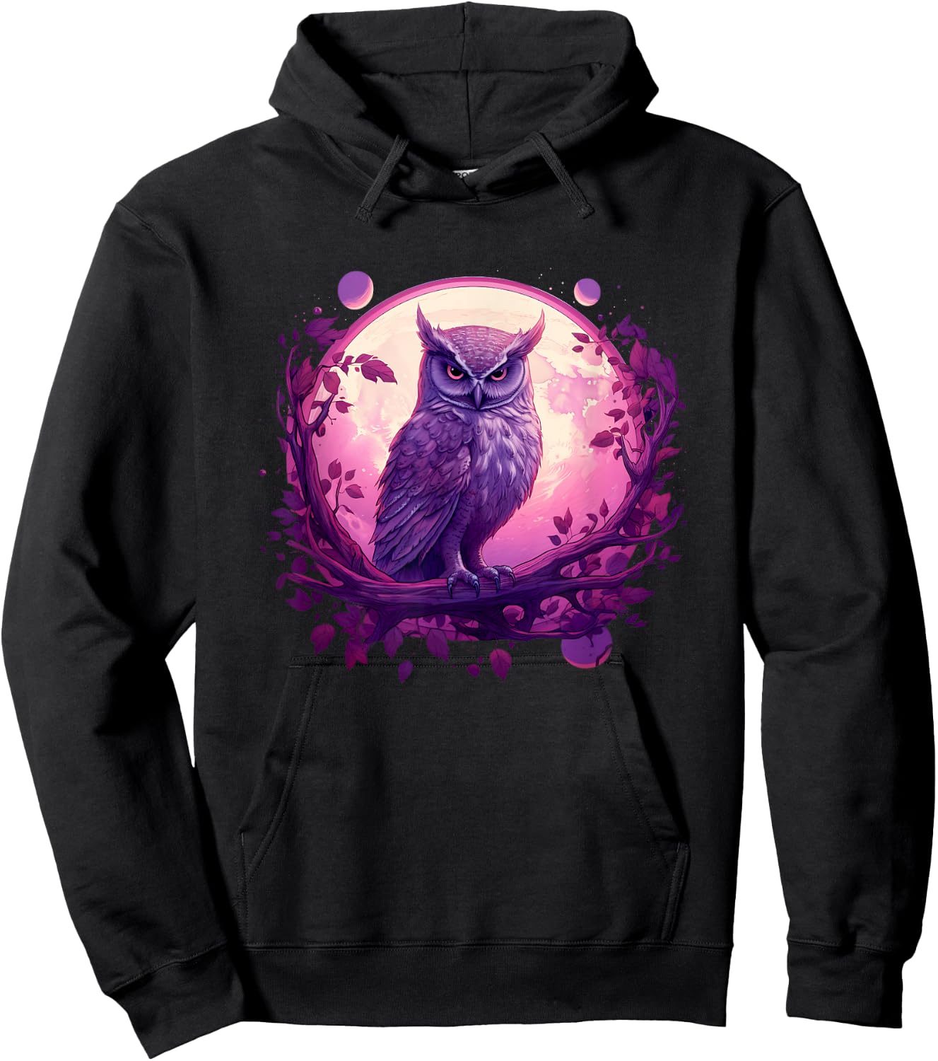 Full Moon Owl Pink Purple Dream Catcher Women Cute Kid Hoodie - Hoodie | Black