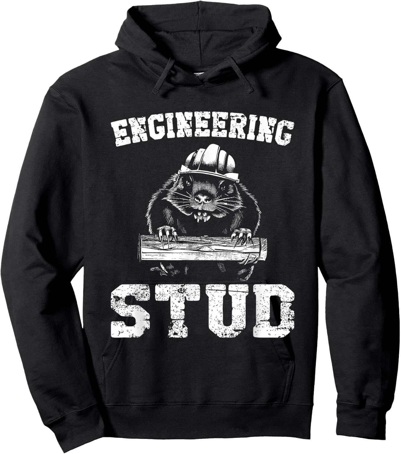 Engineering Stud Beaver - Funny Vintage Engineer Student Hoodie - Hoodie | Black
