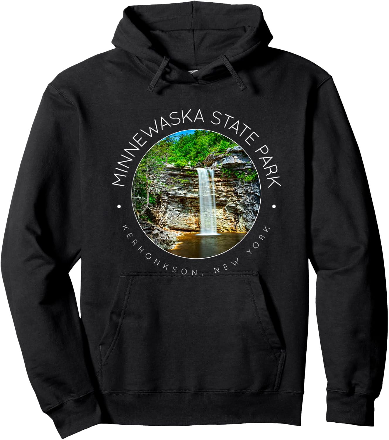 Minnewaska State Park Preserve, New York State, Waterfall Hoodie - Hoodie | Black