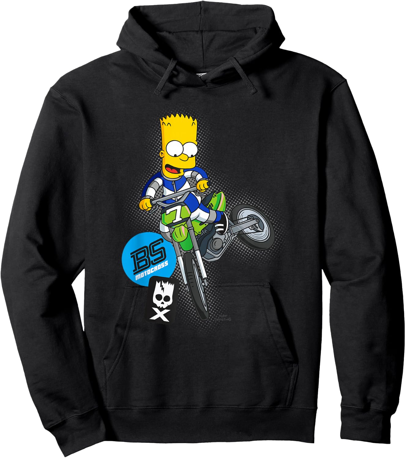 The Simpsons Bart Simpson BMX Motocross Racing C2 Hoodie - Hoodie | Black