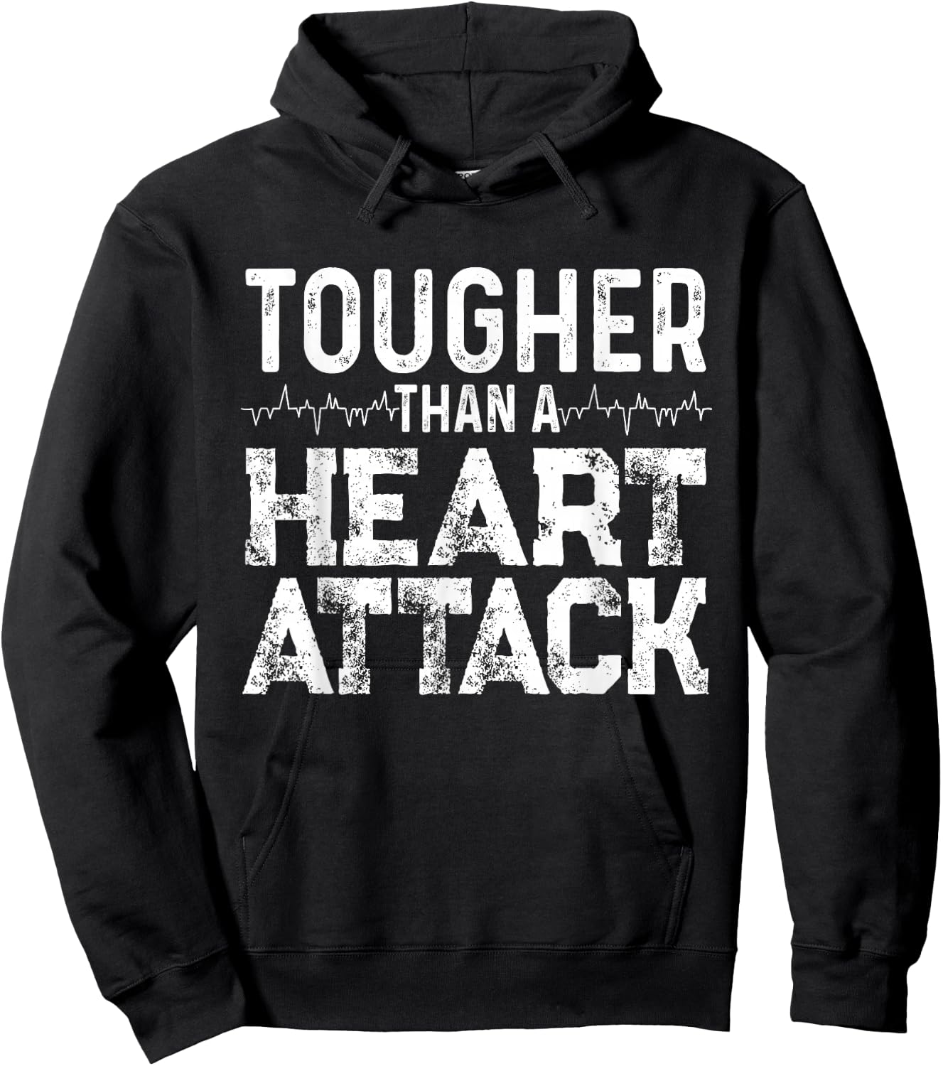 Funny "Tougher Than A Heart Attack" - Heart Attack Survivor Hoodie - Hoodie | Black