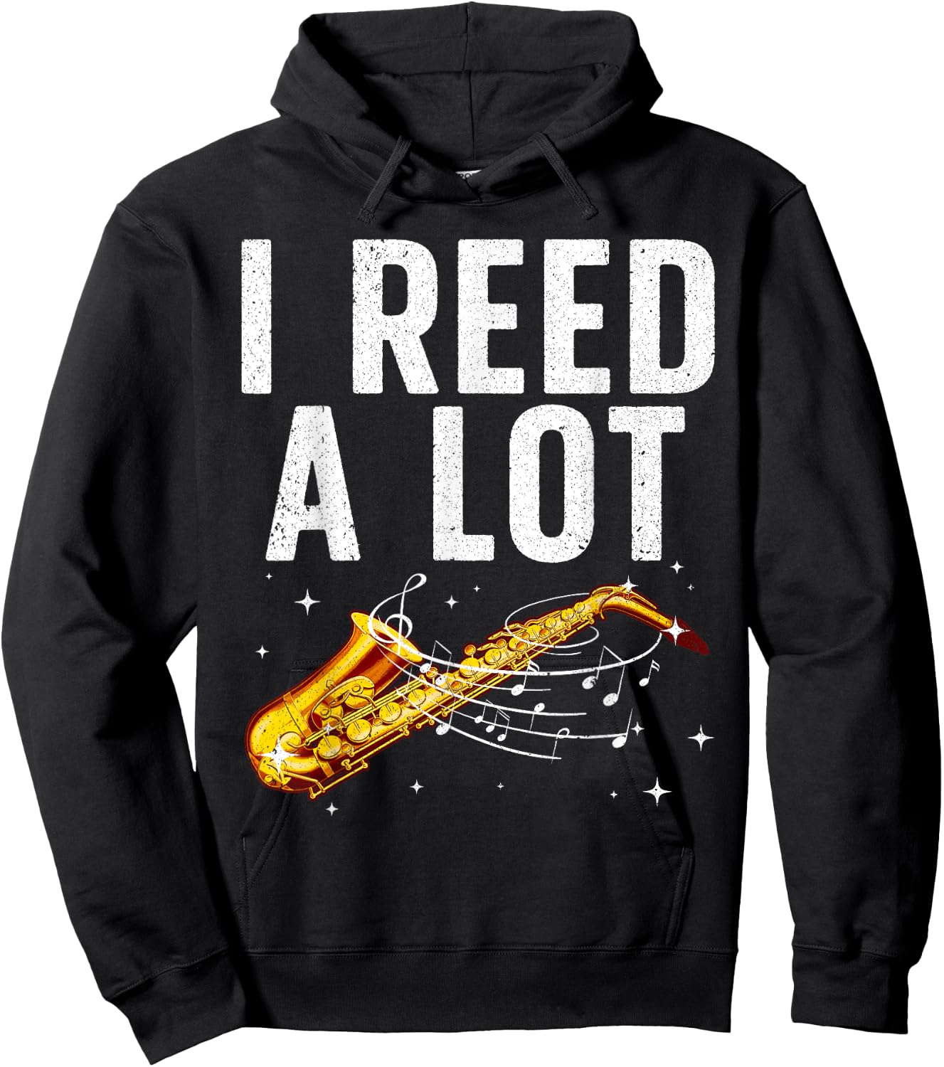 Funny Saxophone Design Women Tenor Saxophone Player Hoodie - Hoodie | Black