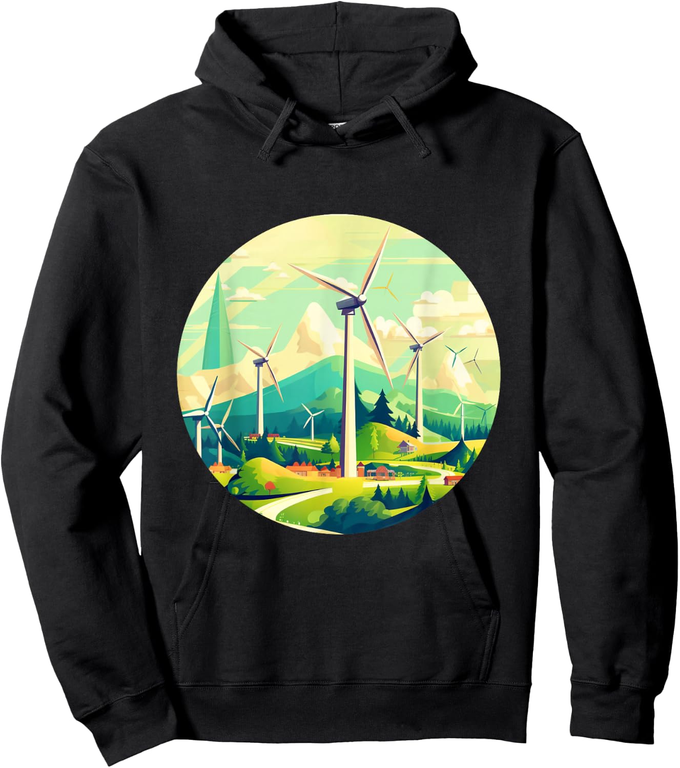 Funny Wind Turbines for Wind Park Lovers Hoodie - Hoodie | Black