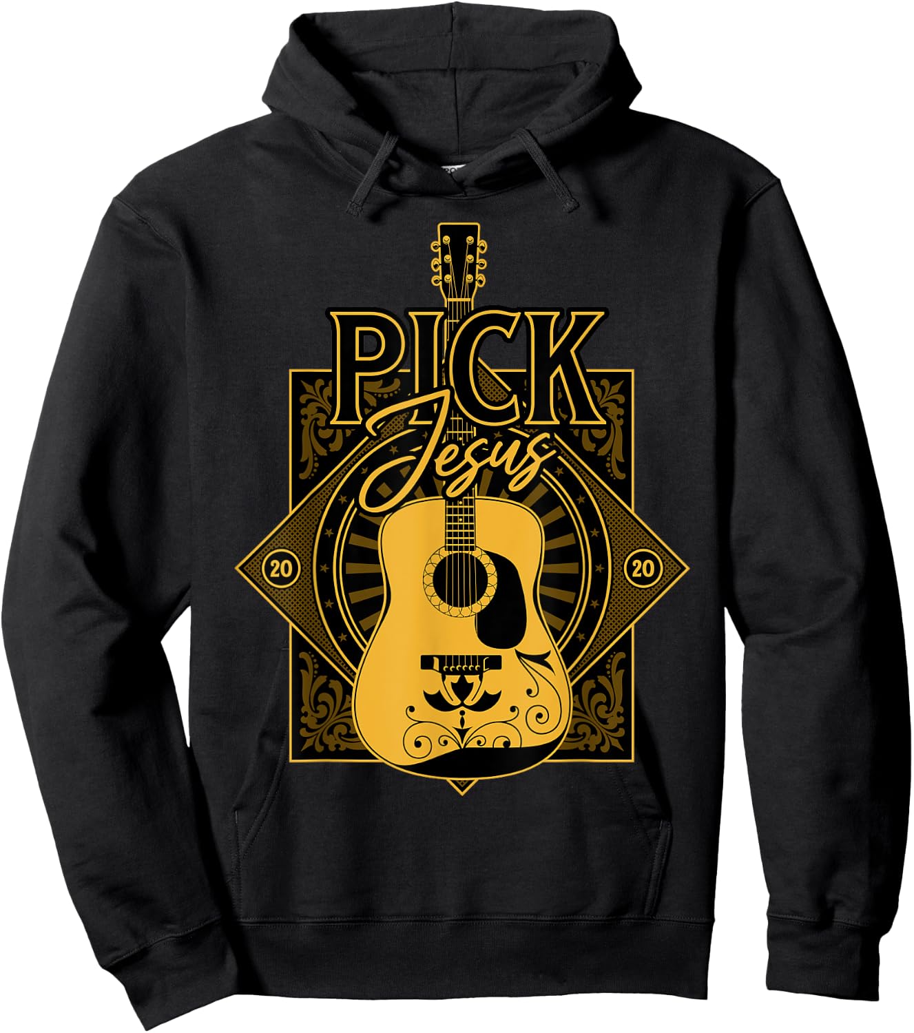 Pick Jesus - Funny Christian Pastor Guitar Worship Leader Hoodie - Hoodie | Black