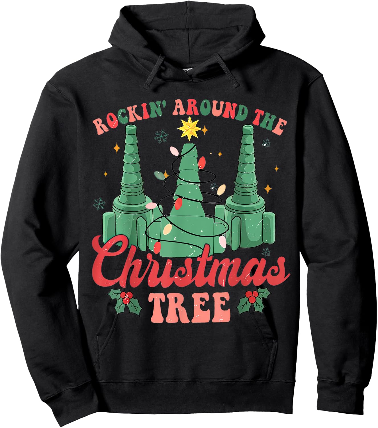 Rockin' Around The Xmas Tree Nurse Respiratory Therapist Hoodie - Hoodie | Black