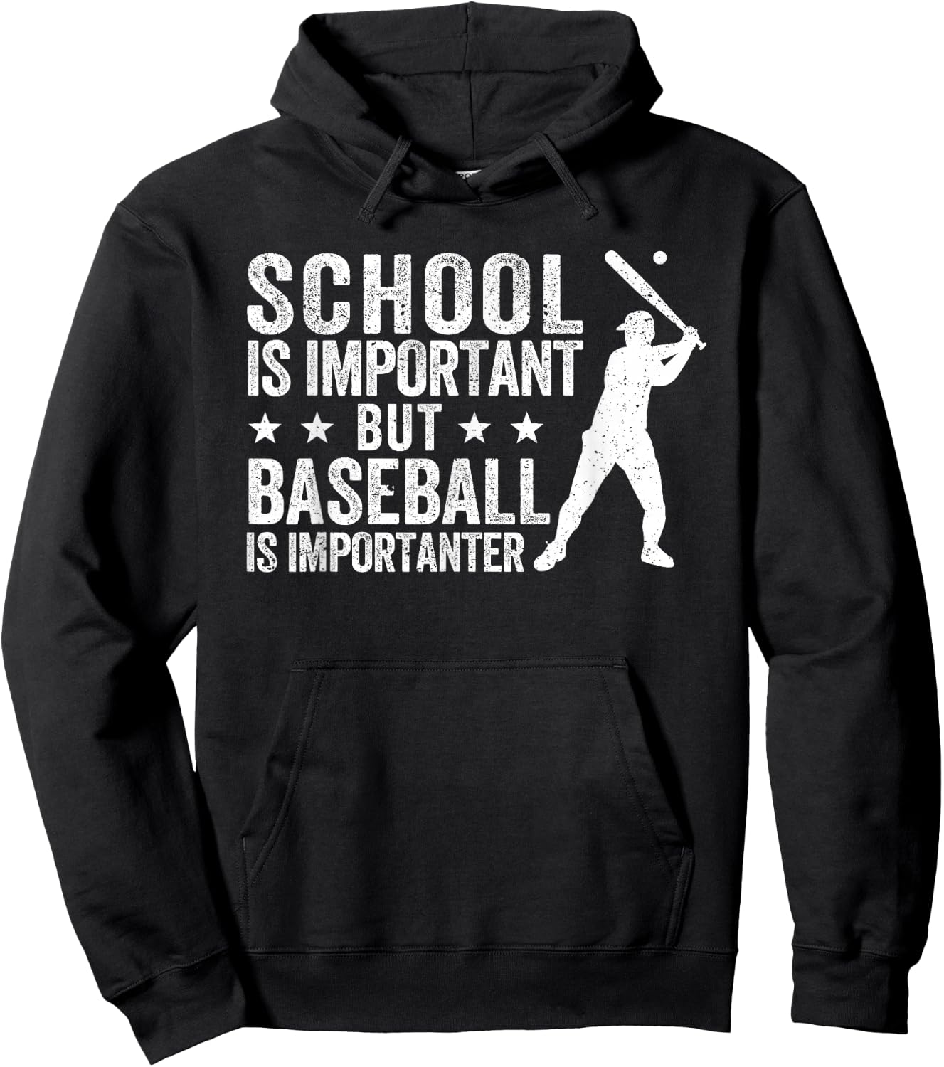 School Is Important But Baseball Is Importanter Hoodie - Hoodie | Black