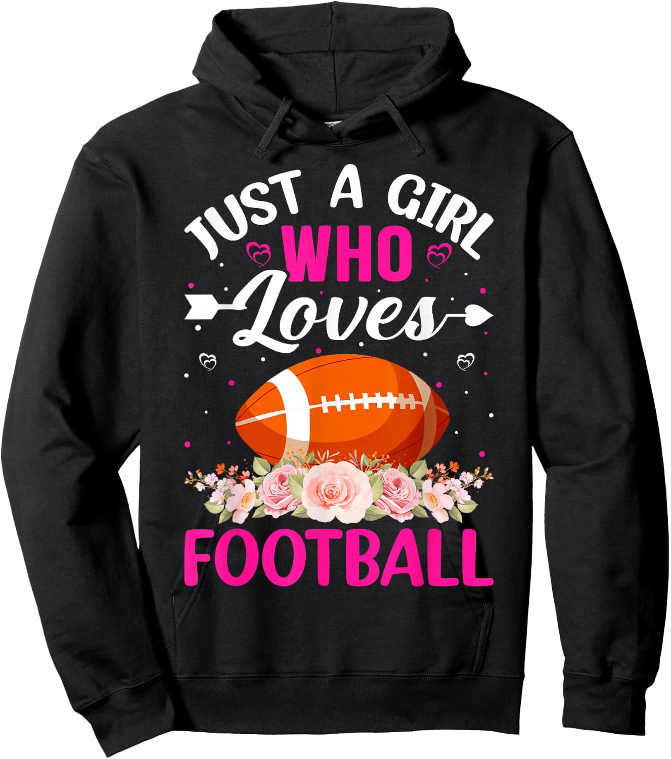 Just A Girl Who Loves Football - American Football Hoodie - Hoodie | Black