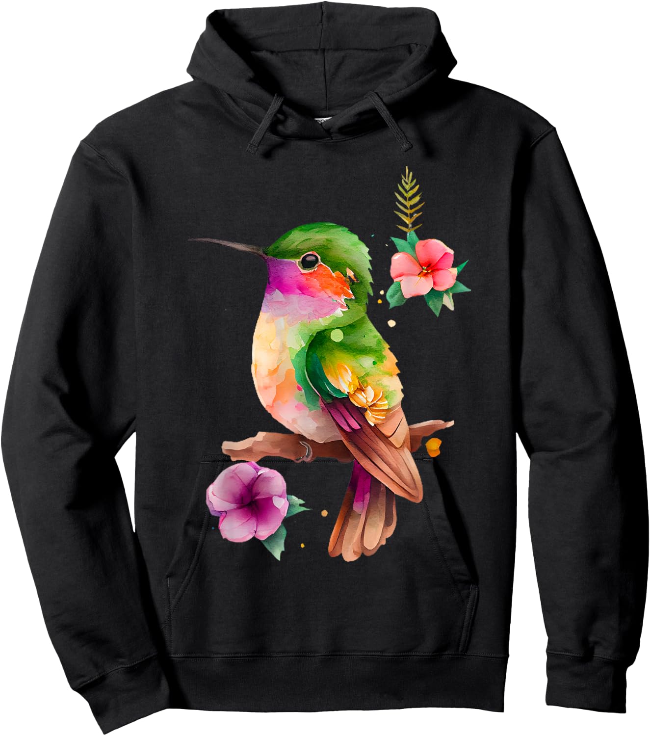 Vintage Hummingbird Bird Lover Hummingbird Men Women Hoodie - Hoodie | Black