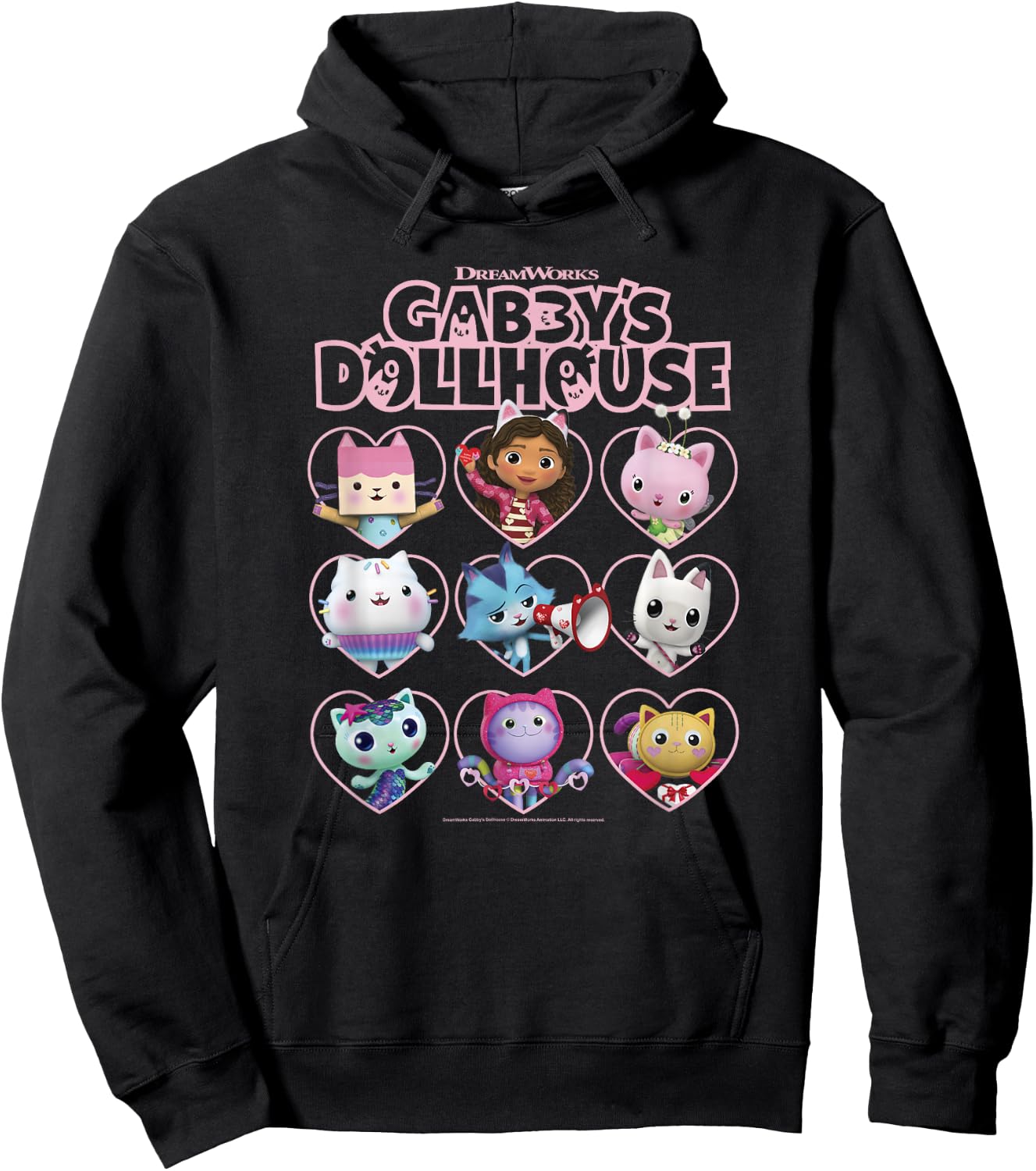DreamWorks Gabby's Dollhouse Valentine's Day Group Shot Hoodie - Hoodie | Black