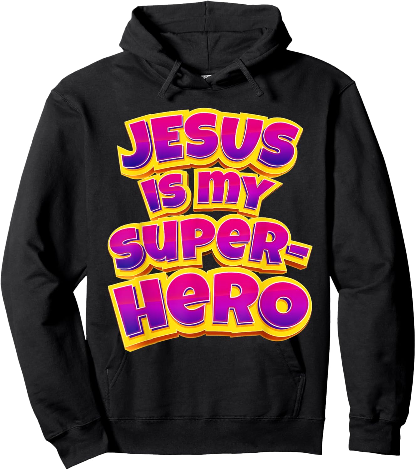 Jesus is My Superhero – Women & Girls Christian Faith Comic Hoodie - Hoodie | Black