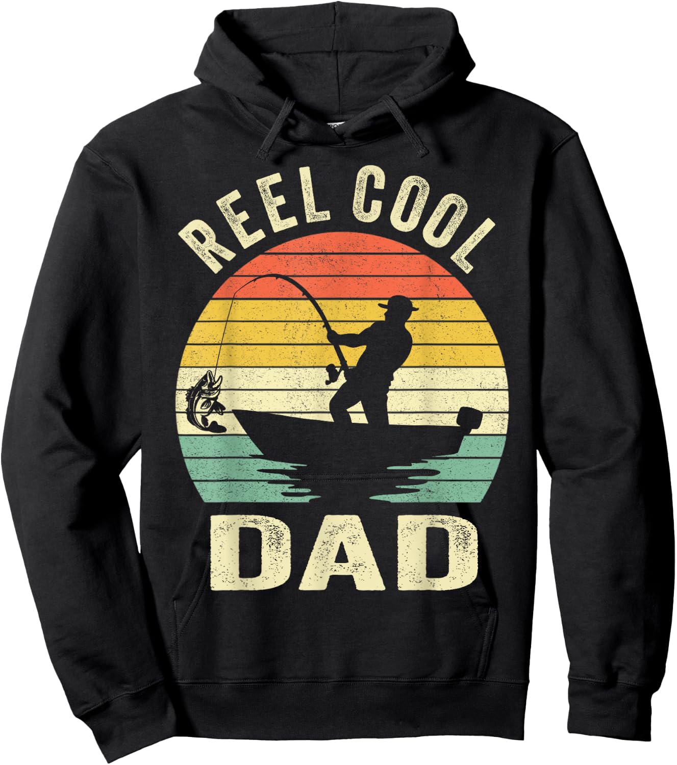Reel Cool Dad Fishing Daddy Father's Day Gift Shirt Hoodie - Hoodie | Black