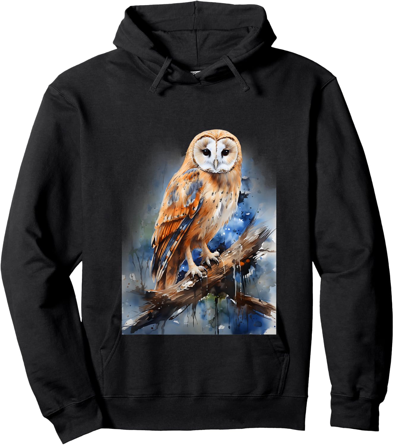 Barn Owl Gift Realistic Nature Trees Volatile Hoodie - Hoodie | Black