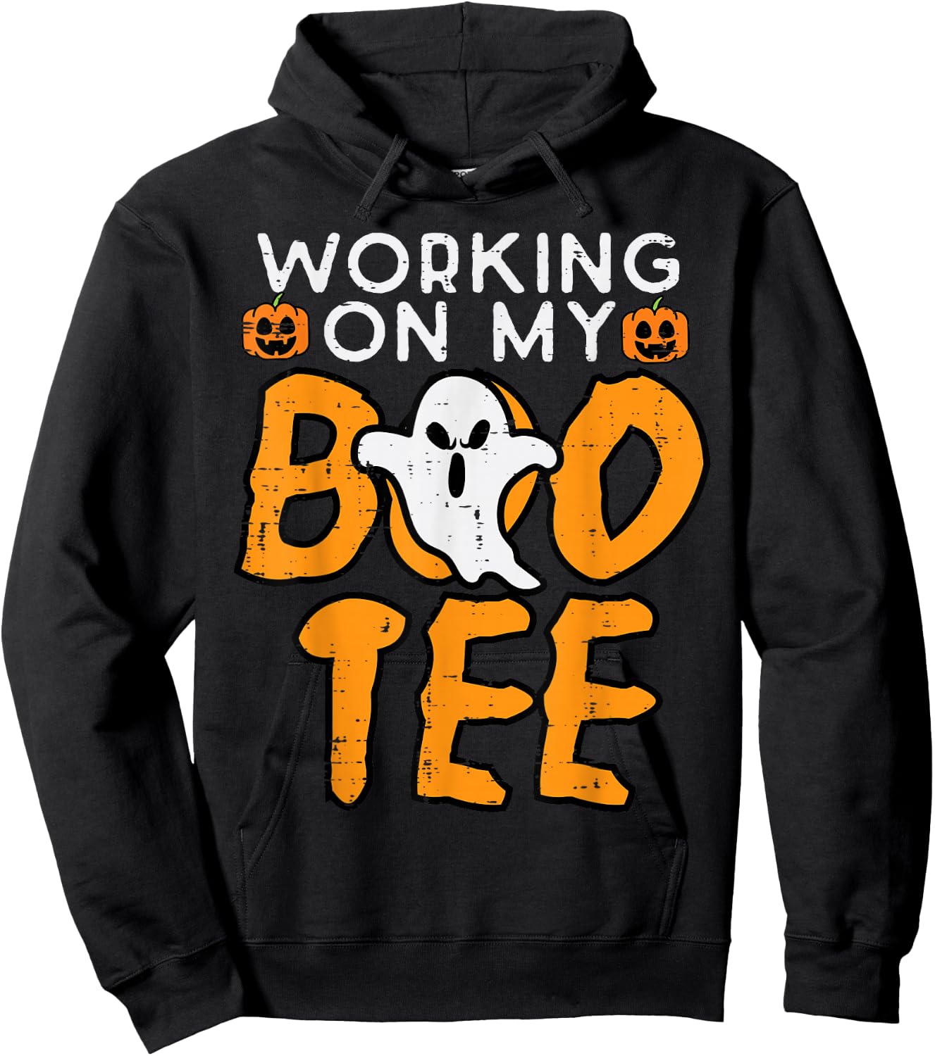 Working On My Boo Gym Fun Yoga Pilates Fitness Halloween Hoodie - Hoodie | Black