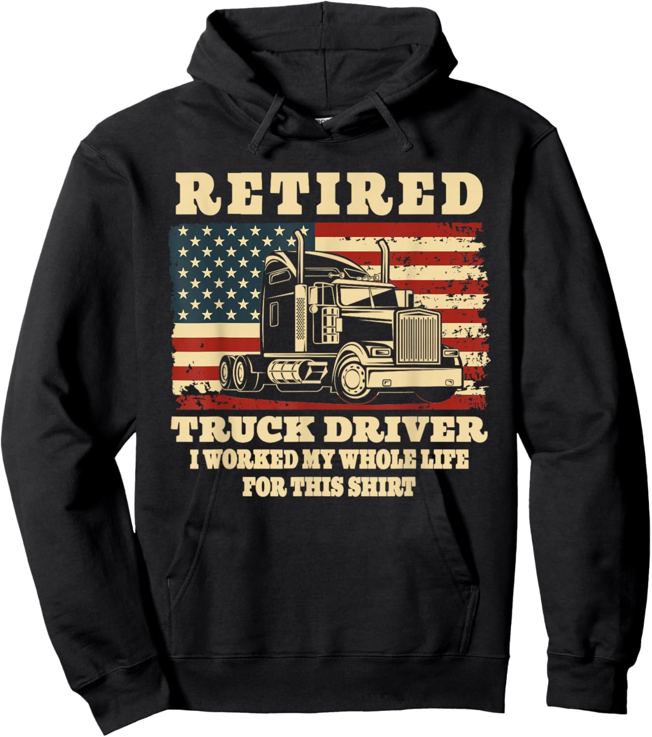 Retired Truck Driver Whole Life Trucker Retirement Party Hoodie - Hoodie | Black