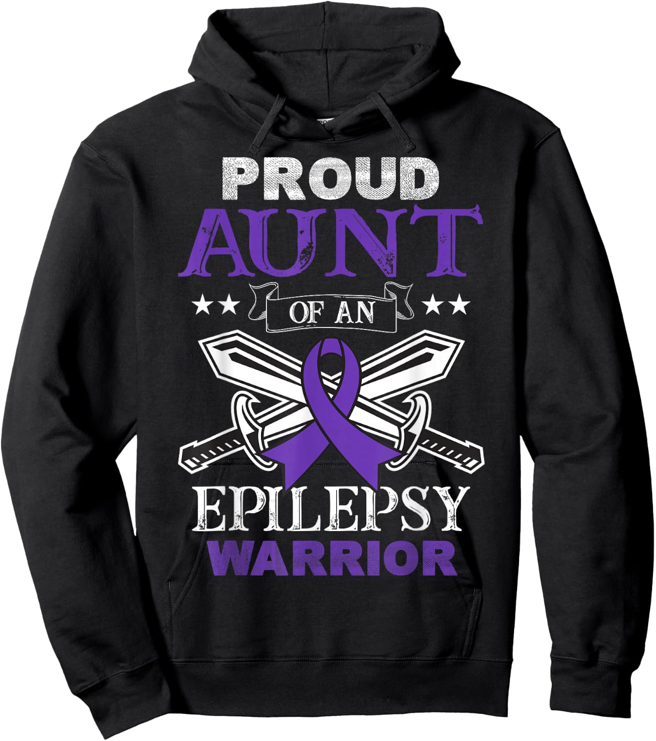 Proud Aunt Of An Epilepsy Warrior Family Matching Party Hoodie - Hoodie | Black