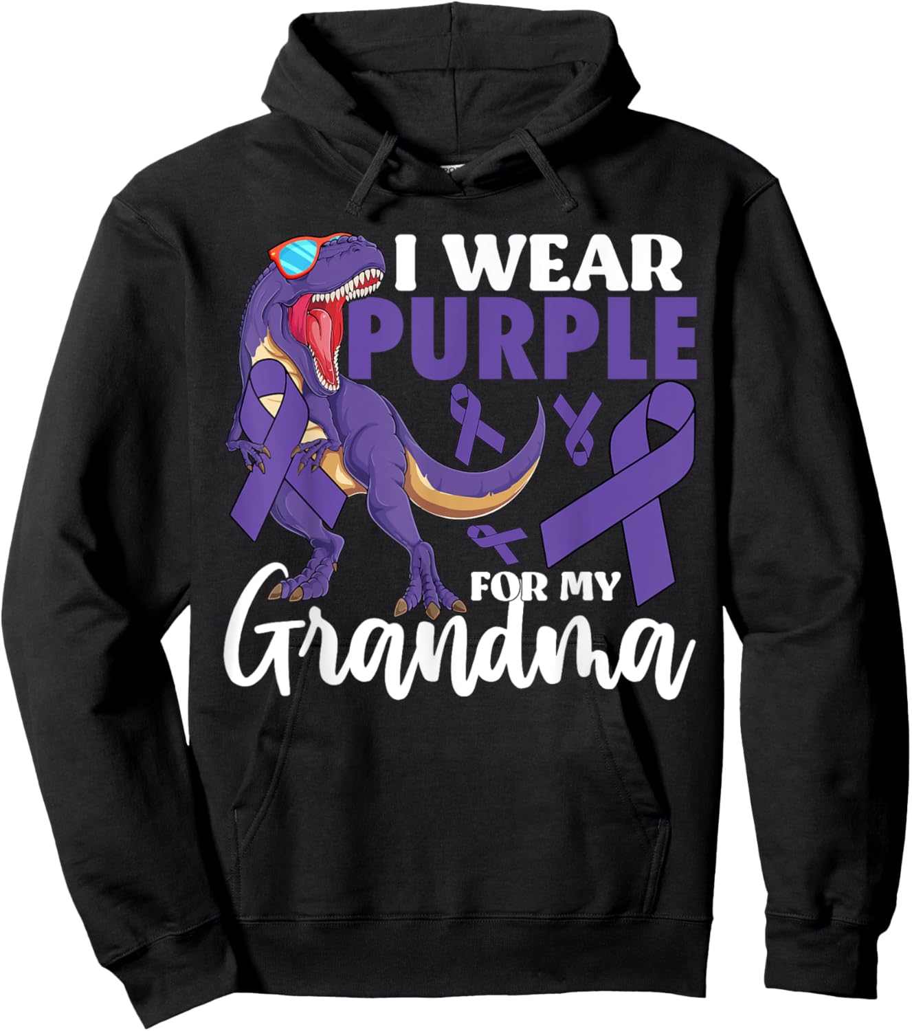 I Wear Purple For My Grandma Pancreatic Cancer Awareness Hoodie - Hoodie | Black