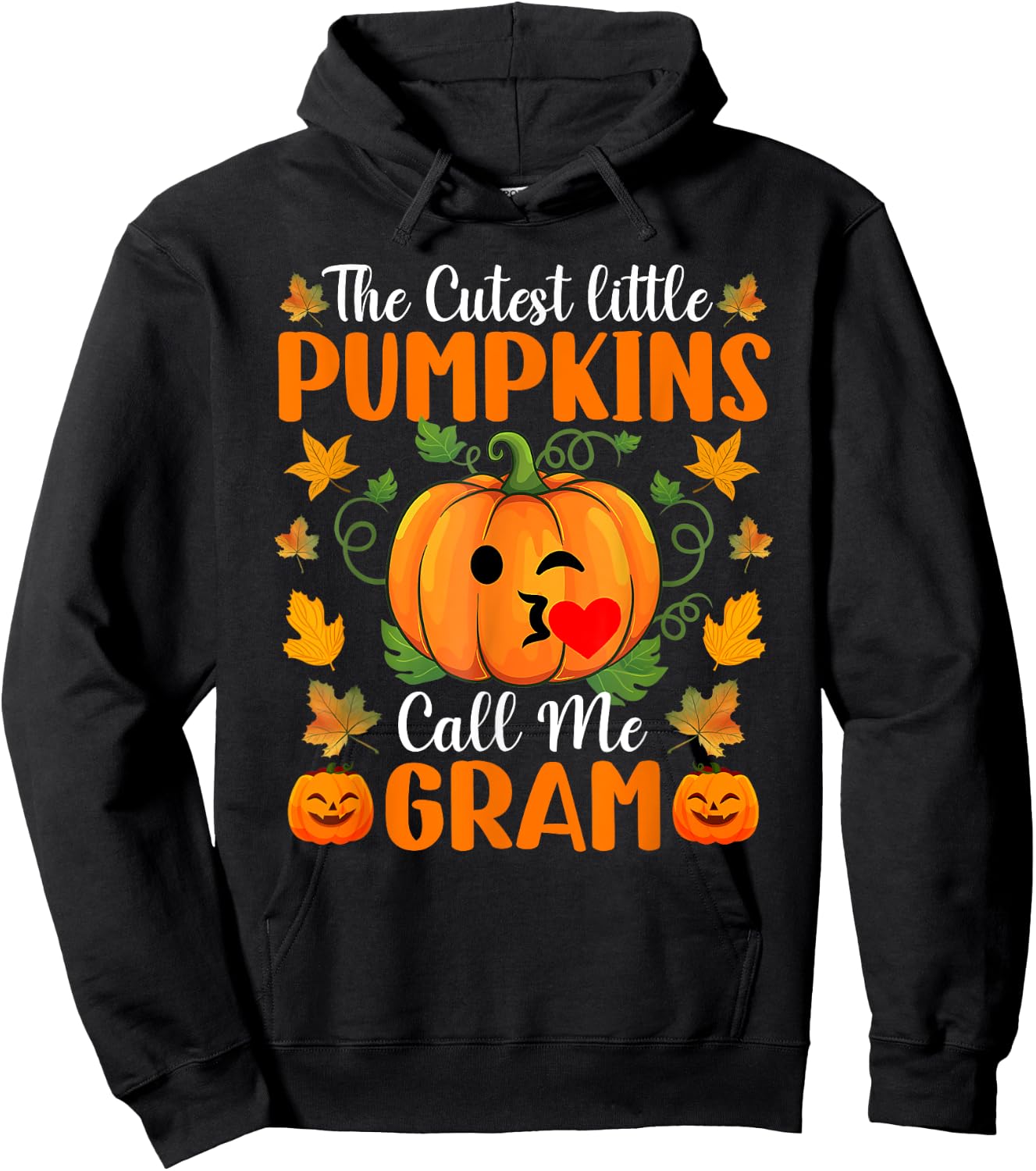 The Cutest Little Pumpkins Call Me Gram Shirt Halloween Hoodie - Hoodie | Black