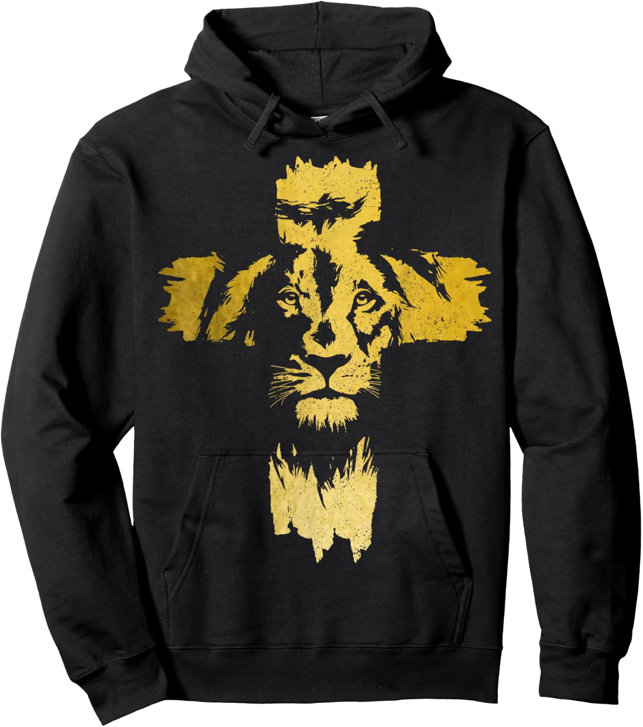 Christian Lion Cross Bible Jesus Religious Hoodie - Hoodie | Black
