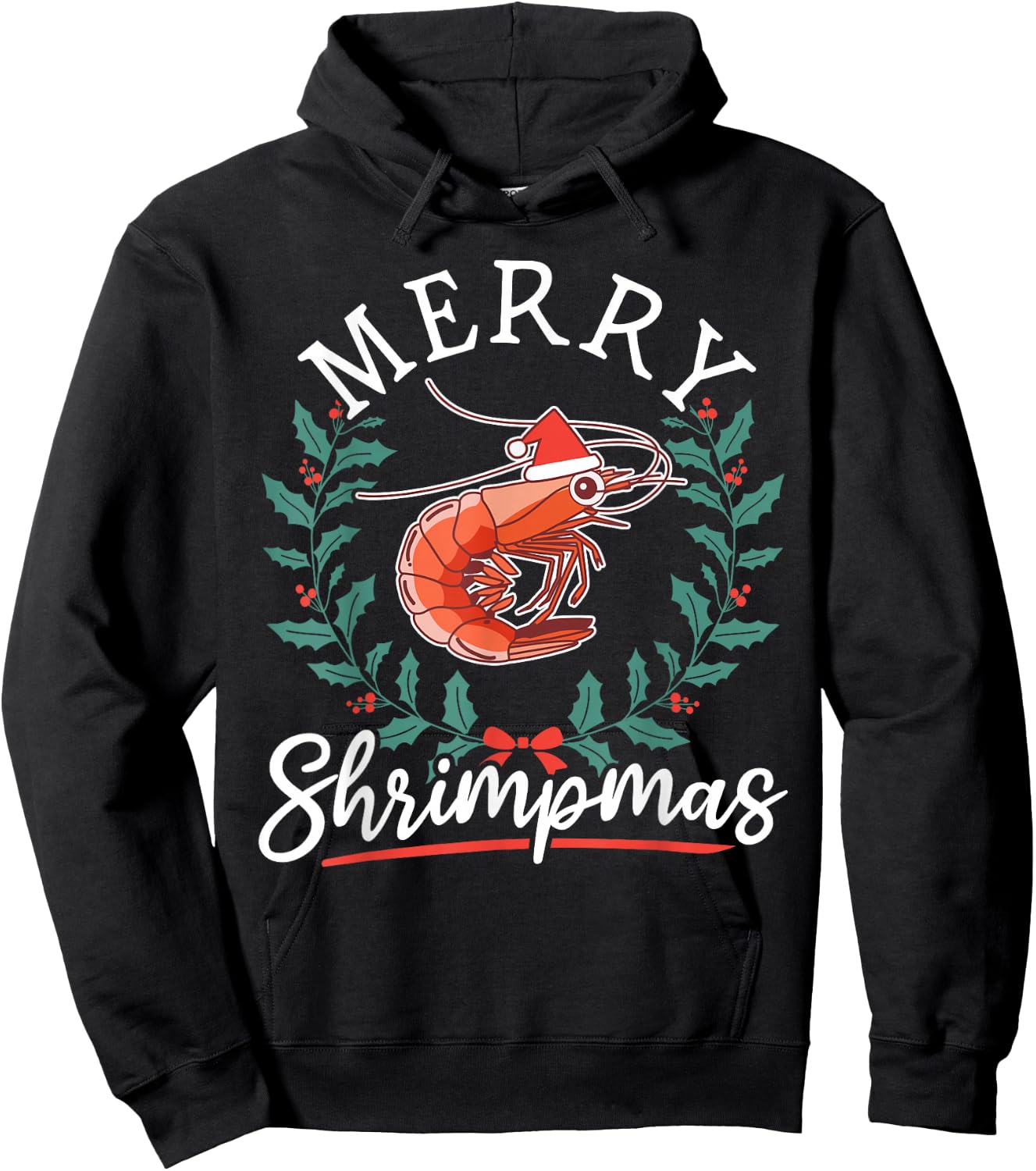 Shrimp Seafood Shellfish - Merry Shrimpmas Christmas Hoodie - Hoodie | Black