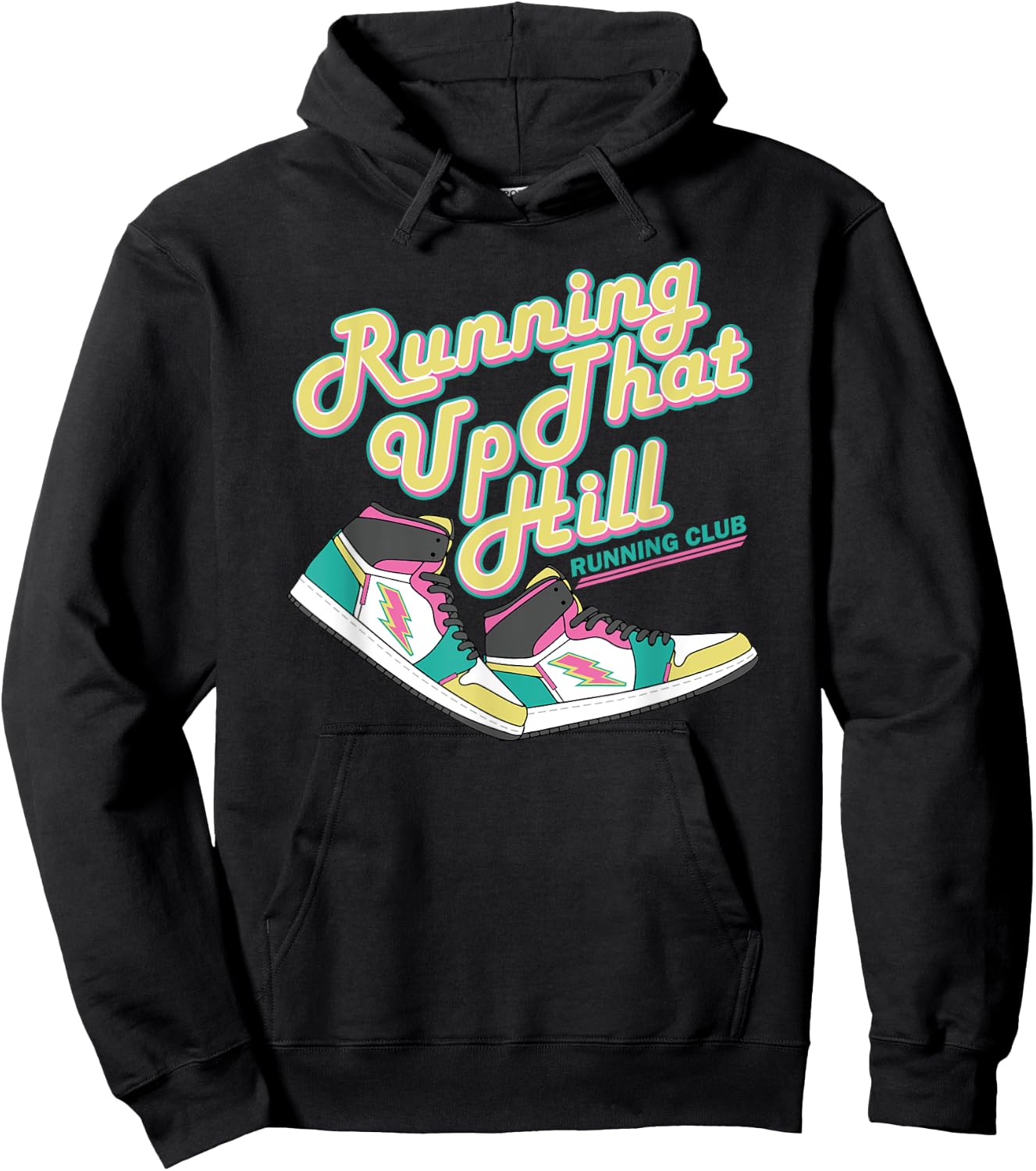 Running Up That Hill Retro Running Marathon Track Cross Hoodie - Hoodie | Black