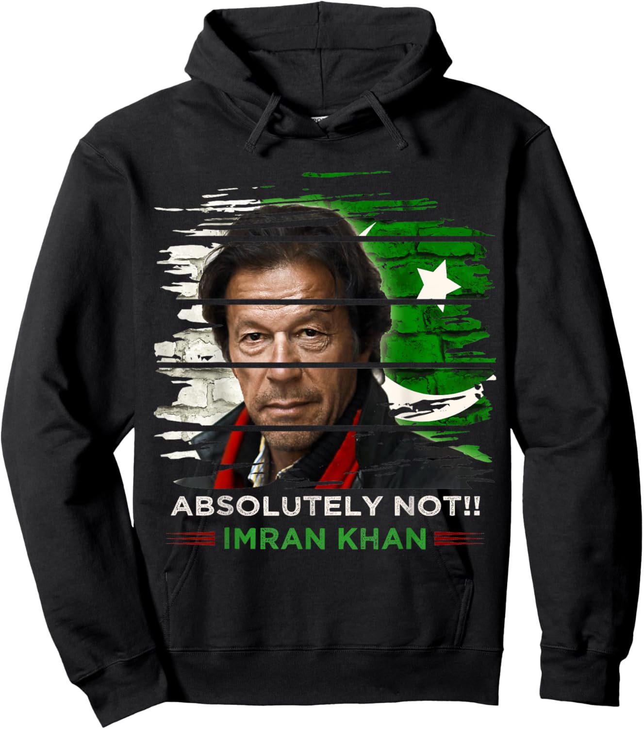 Imran Khan Absolutely Not Shirt PTI Supporter Pakistani Hoodie - Hoodie | Black