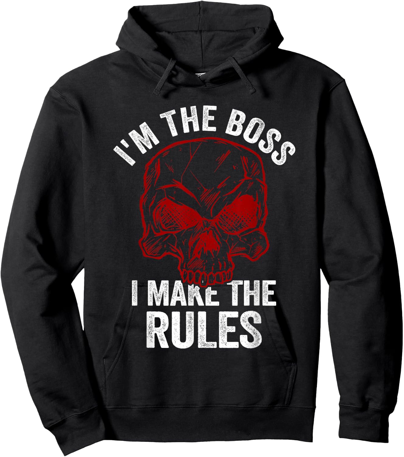 I'm The Boss I Make The Rules Men Women Funny Skull Manager Hoodie - Hoodie | Black