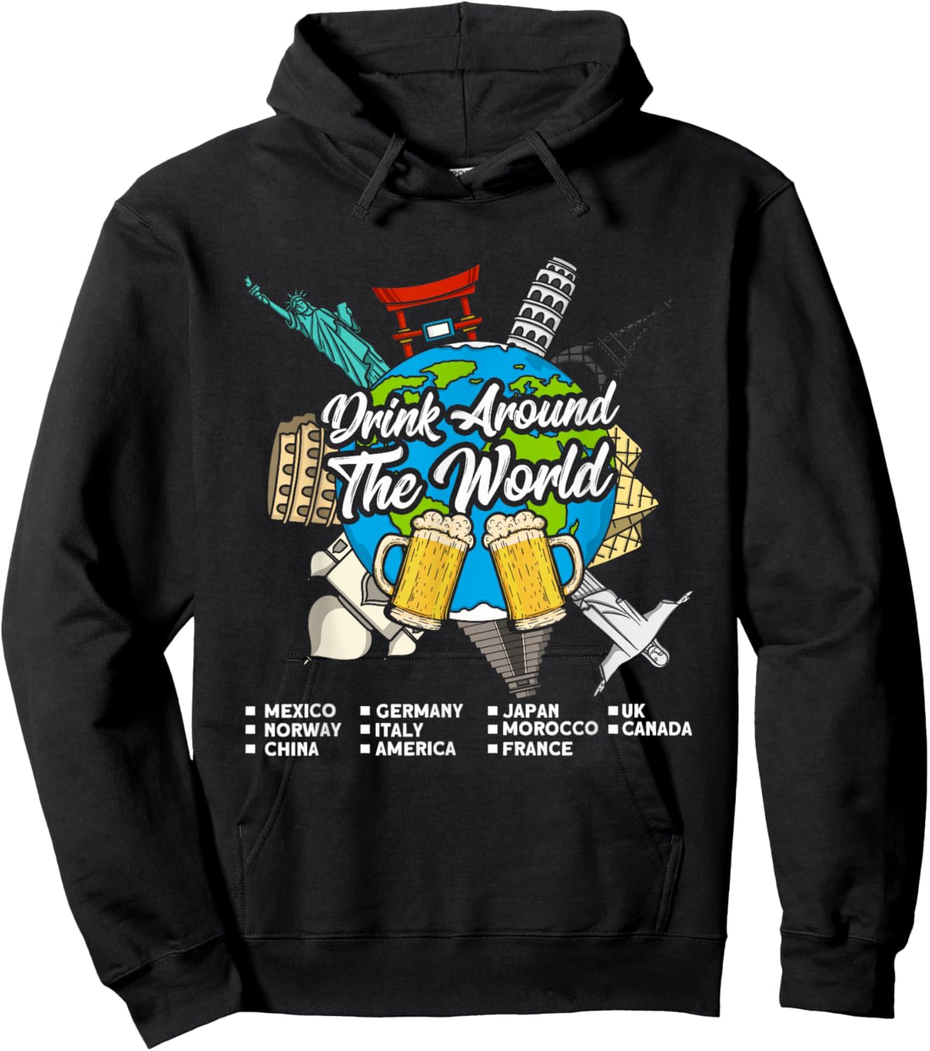 Adult Vacation Drinking Countries International National Hoodie - Hoodie | Black