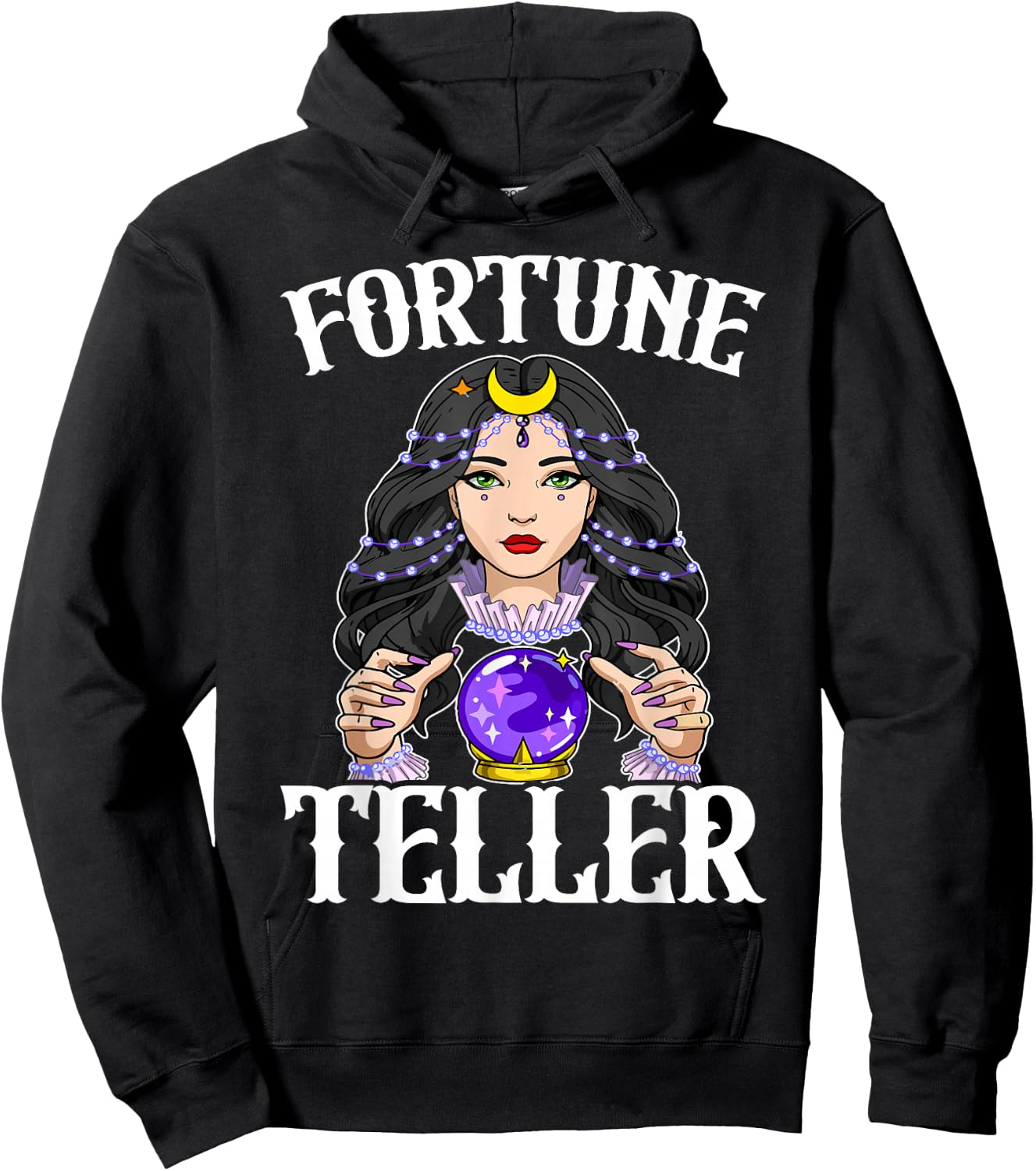 Carnival Event Circus Staff Fortune Teller Costume Women Hoodie - Hoodie | Black