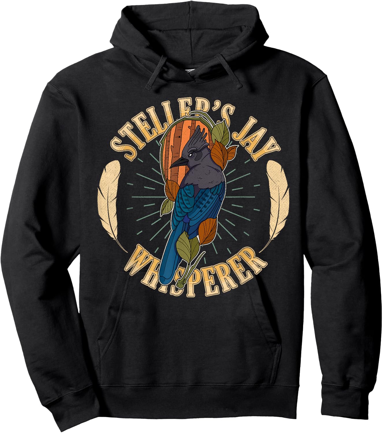 Steller’s jay wing birding birdwatching outdoor garden Hoodie - Hoodie | Black