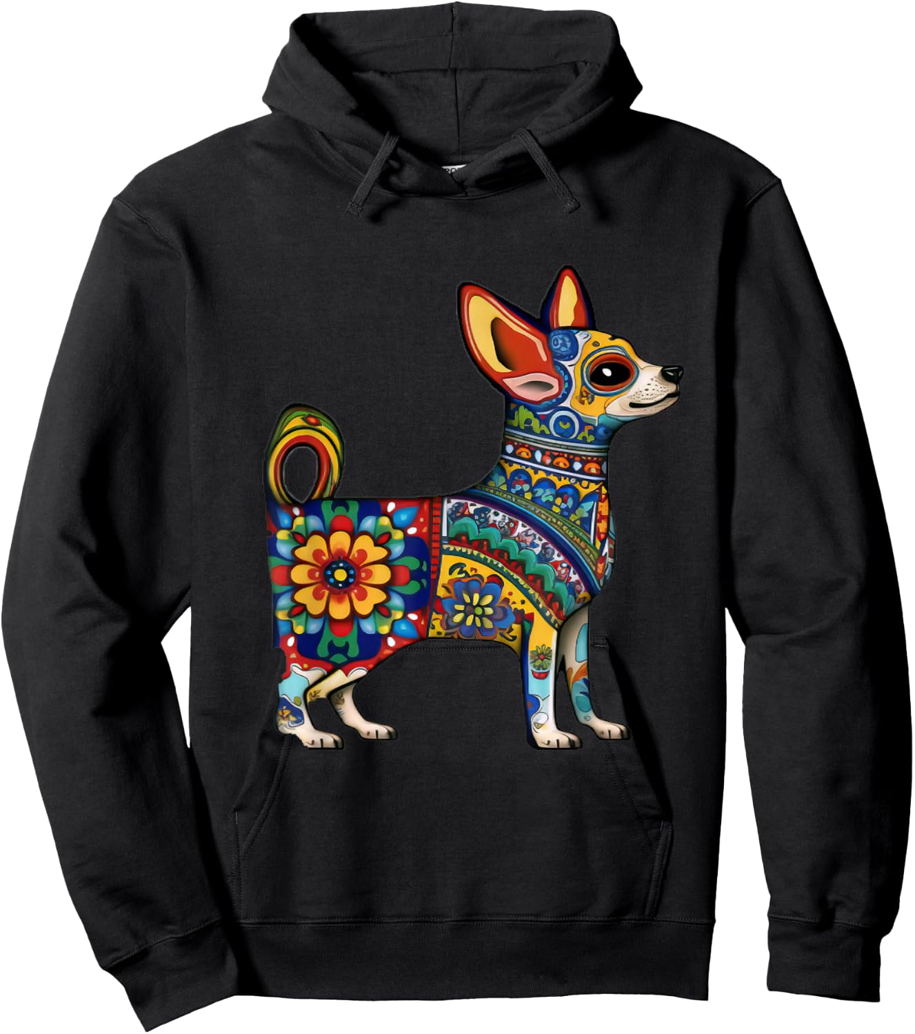 Chihuahua Cinco de Mayo Mexican Talavera Aesthetic Hoodie - Hoodie | Black