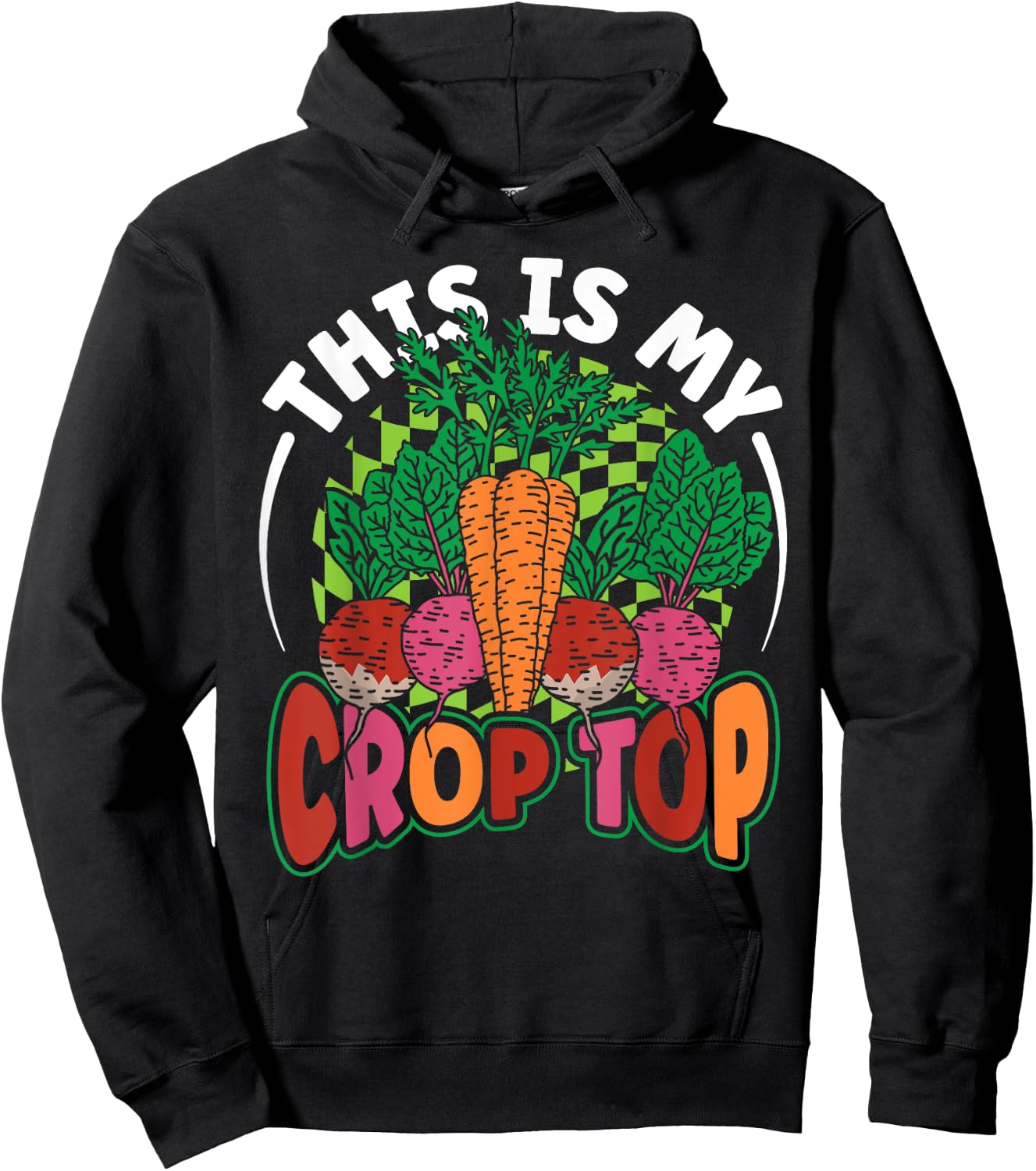This is My Crop Top Vegetables Funny Farming Pun Farmer Gift Hoodie - Hoodie | Black