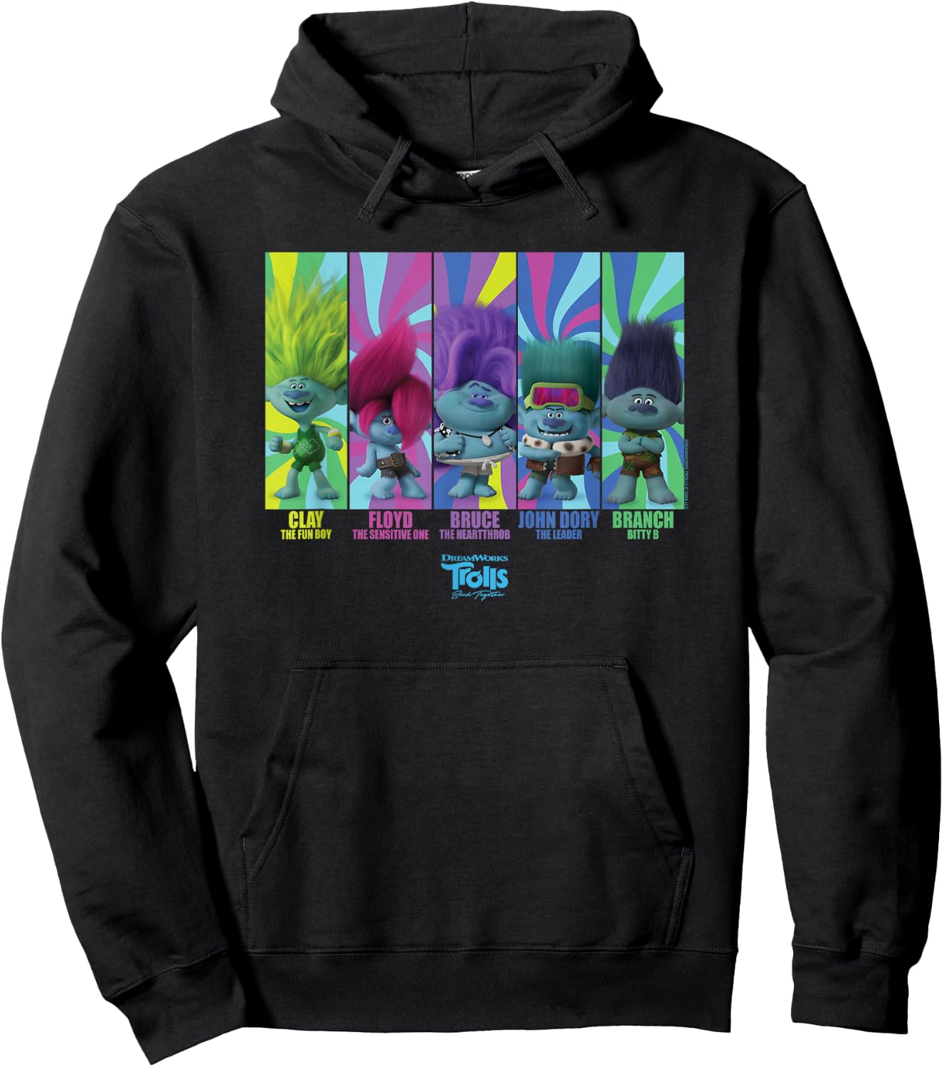 DreamWorks Trolls Band Together BroZone Band Members Hoodie - Hoodie | Black