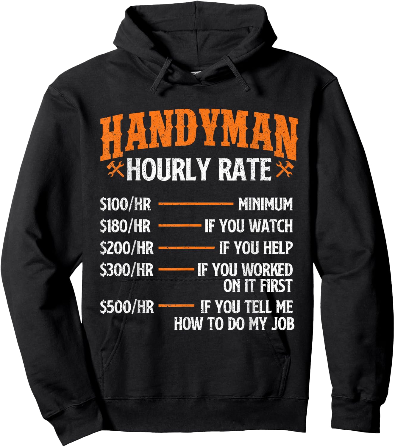 Handyman Hourly Rate - Repair Worker Handyman Maintenance Hoodie - Hoodie | Black