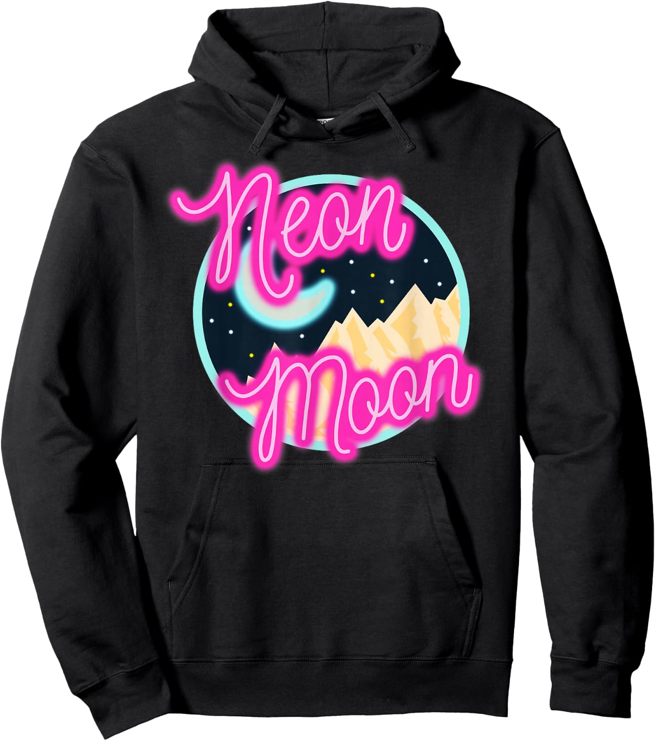 Neon Moon Shirt Retro Western 80s 90s Country Hoodie - Hoodie | Black