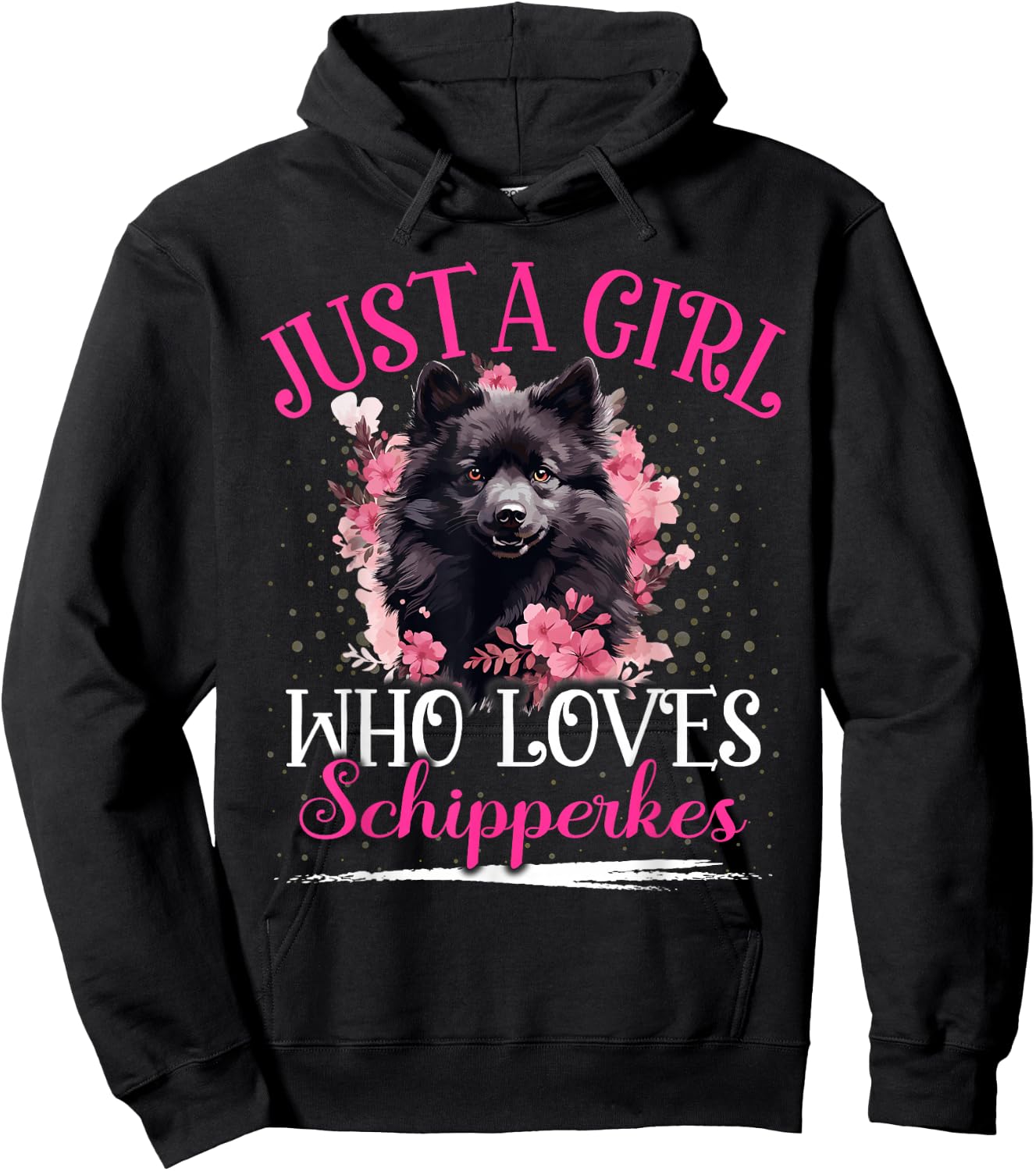 Just A Girl Who Loves Schipperkes Dog Girls Hoodie - Hoodie | Black