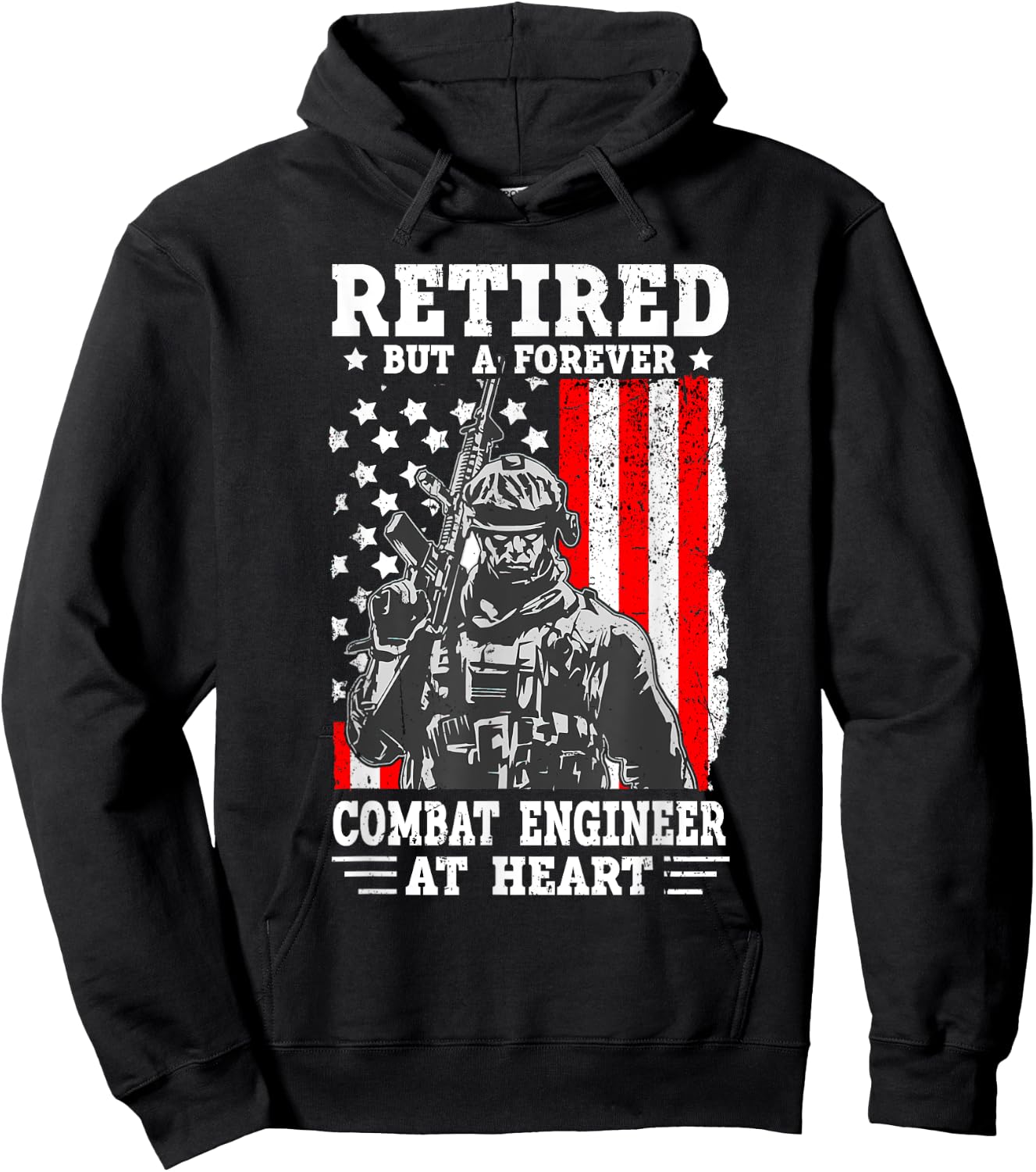 US Army Combat Engineer Quote for a Retired Combat engineer Hoodie - Hoodie | Black