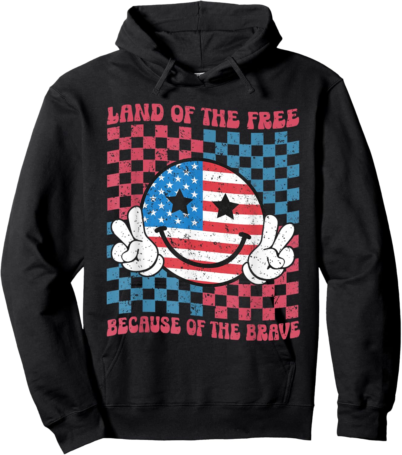 Home of the Free Because of the Brave Military American Flag Hoodie - Hoodie | Black