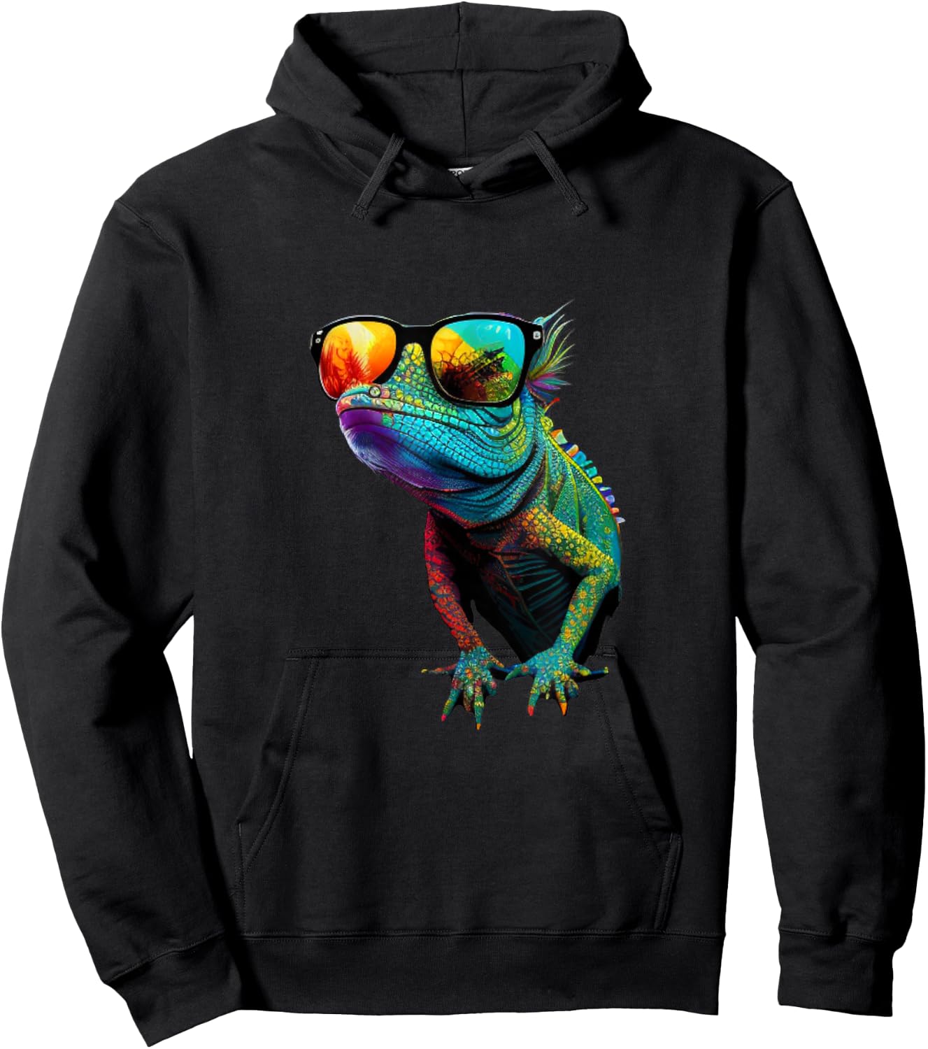 Funny Lizard with Sunglasses for Iguana & Reptiles Lovers Hoodie - Hoodie | Black