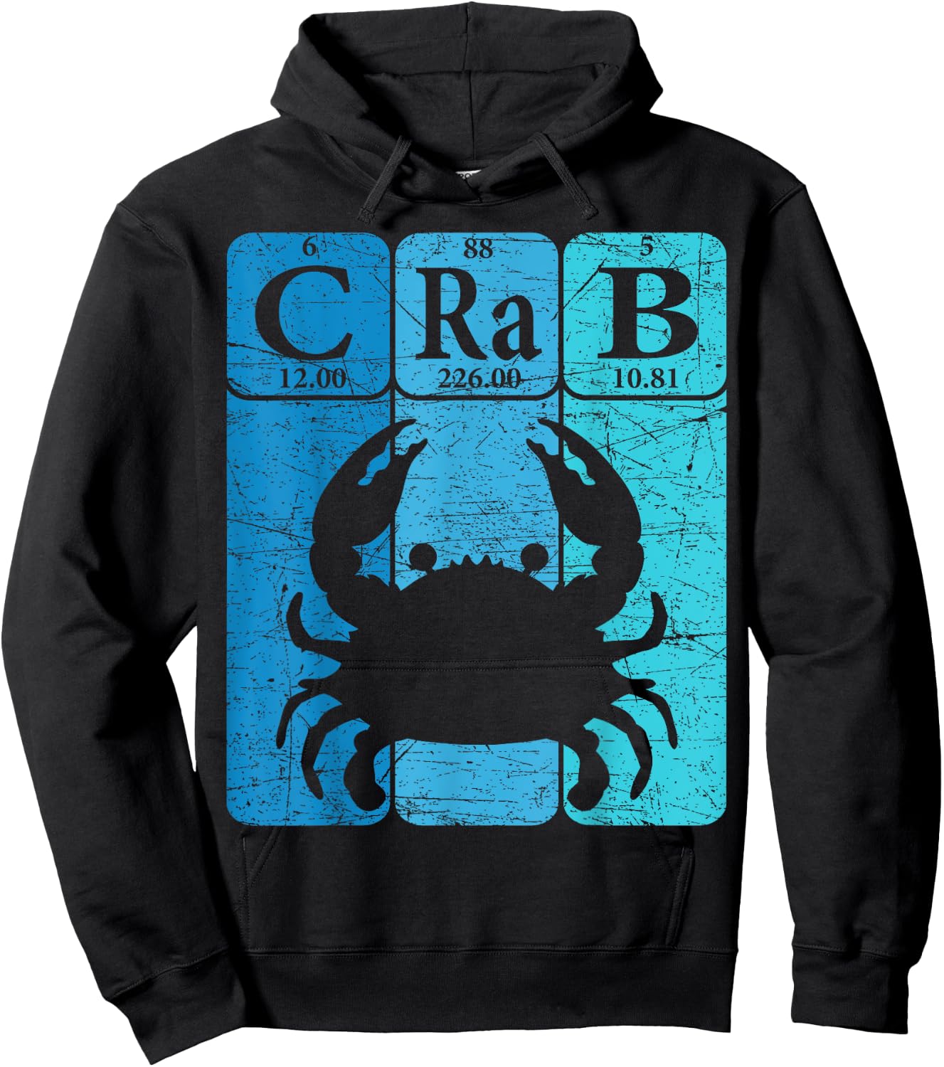 Crab Periodic Table Elements Seafood Crabbing Retro Crabber Hoodie - Hoodie | Black