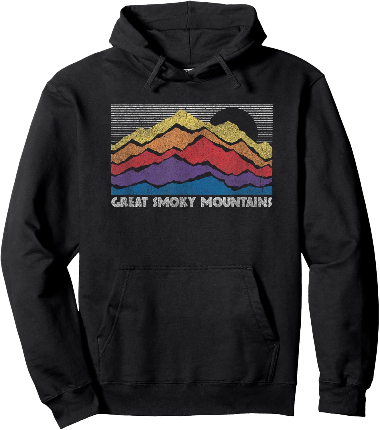 Great Smoky Mountains National Park Vintage Horizon Hoodie - Hoodie | Black