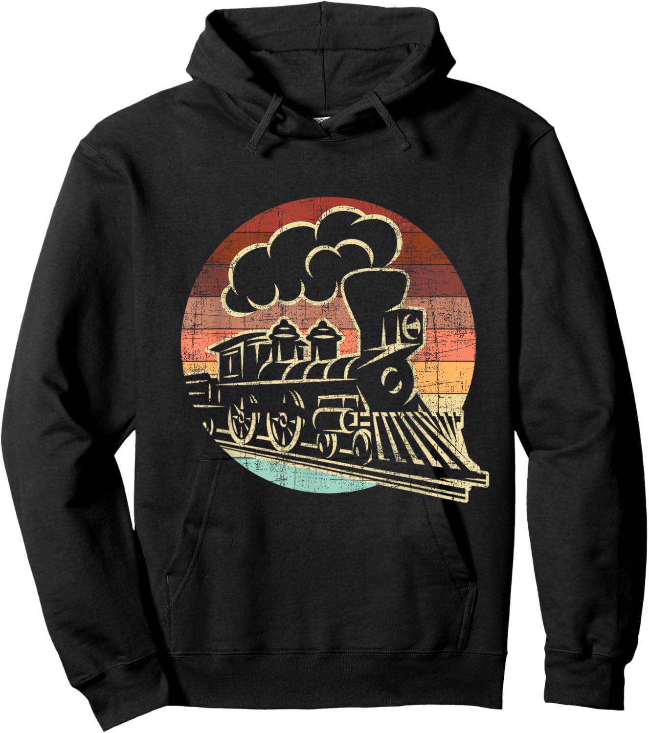 Retro Vintage Model Train - Railroad Locomotive Lover Trains Hoodie - Hoodie | Black