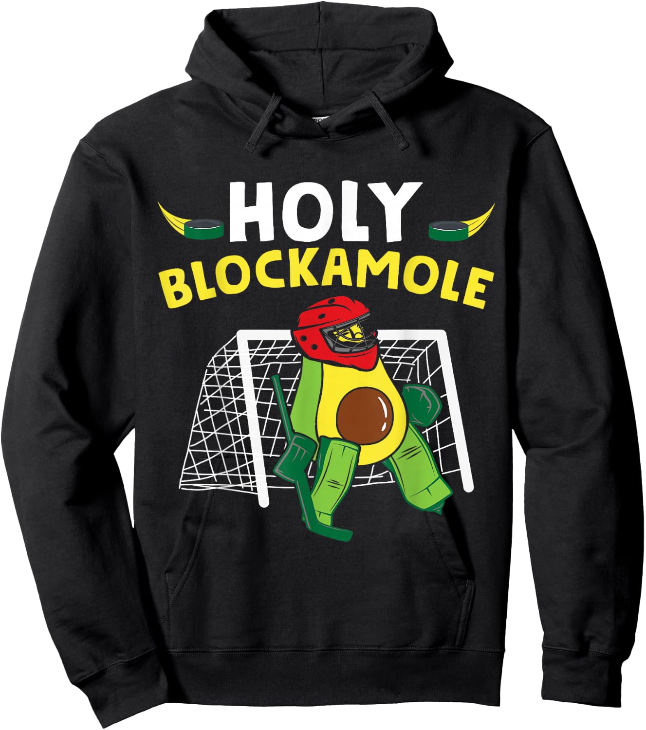 Funny Ice Hockey Goalie Ice Hockey Player Avocado Hoodie - Hoodie | Black
