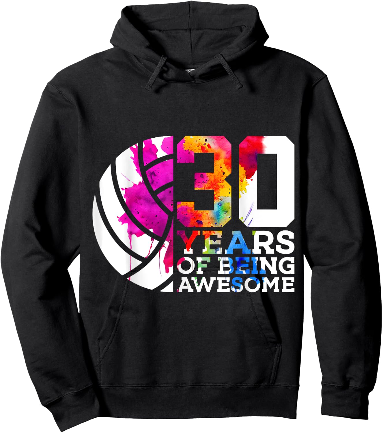 30 Years of Being Awesome Volleyball 30th Birthday Hoodie - Hoodie | Black